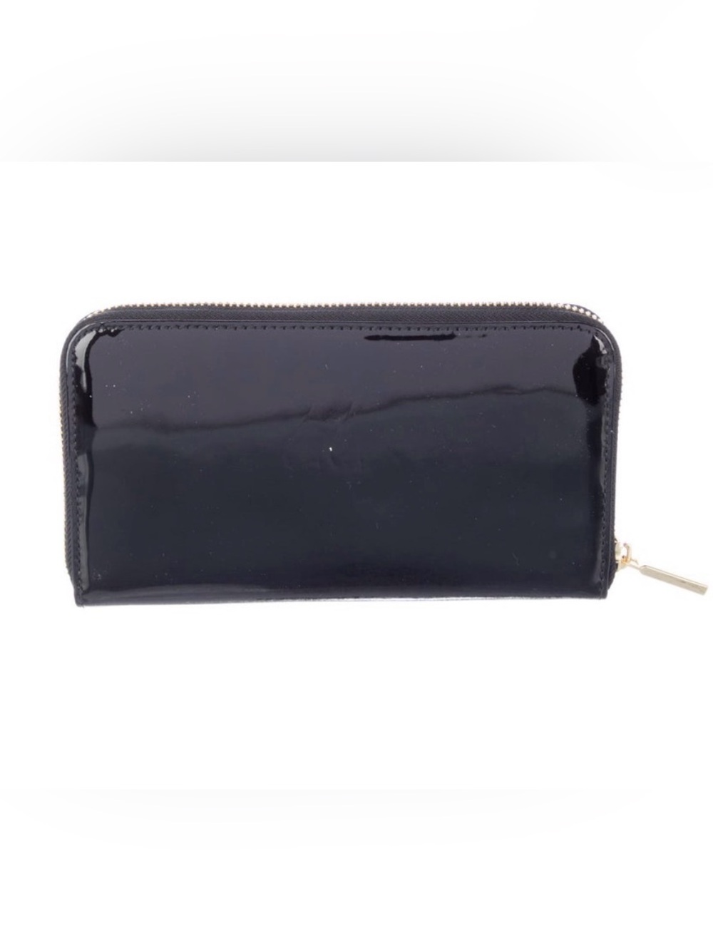 Tory Burch Black Patent Leather Zip-Around Wallet - Picture 2 of 6